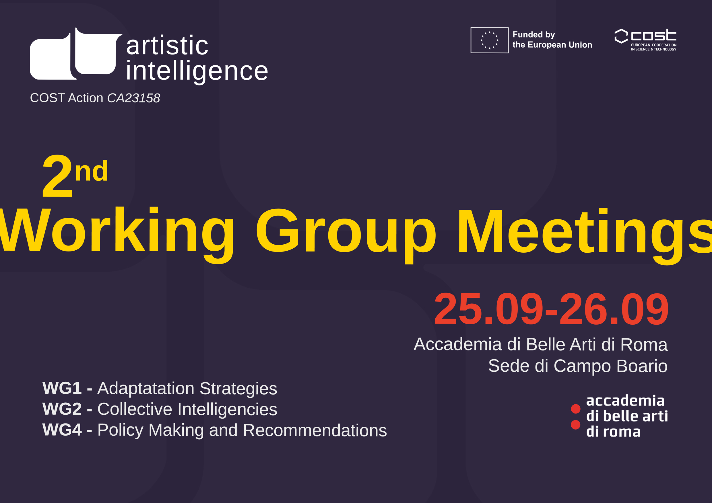 2nd Working Group Meetings Rome